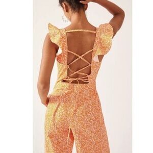 Hutch Orange Crisscross Back Jumpsuit